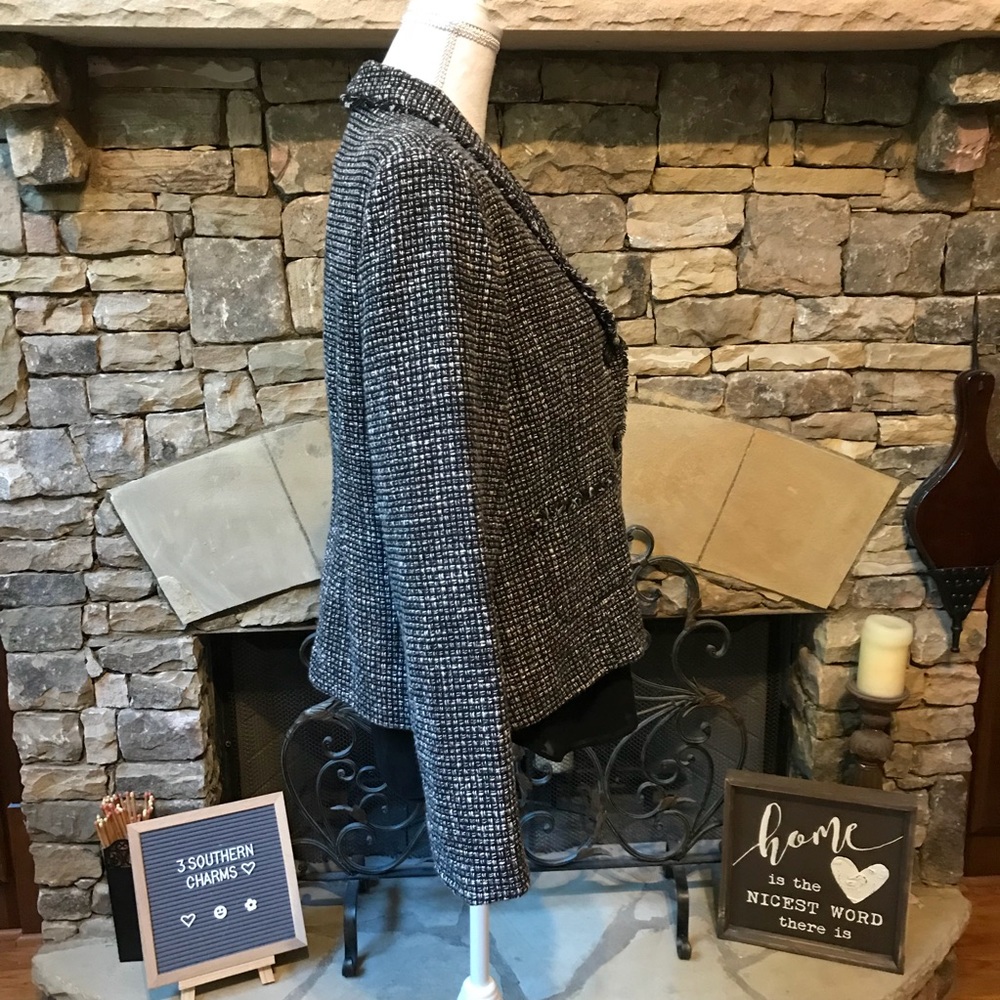 NWT Requirements Cropped Tweed Blazer Jacket - Picture 4 of 8
